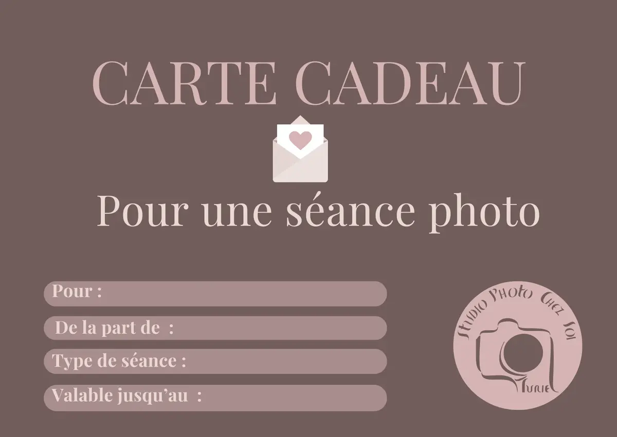 Carte Cadeau Studio Photo Chez Soi